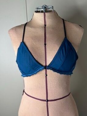Forever 21 Royal Blue Triangle Bralette with Lace Trim